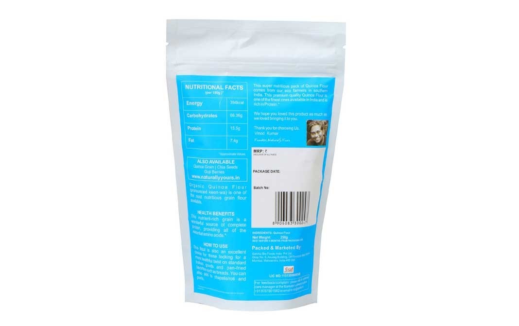 Naturally yours Quinoa Flour    Pack  250 grams